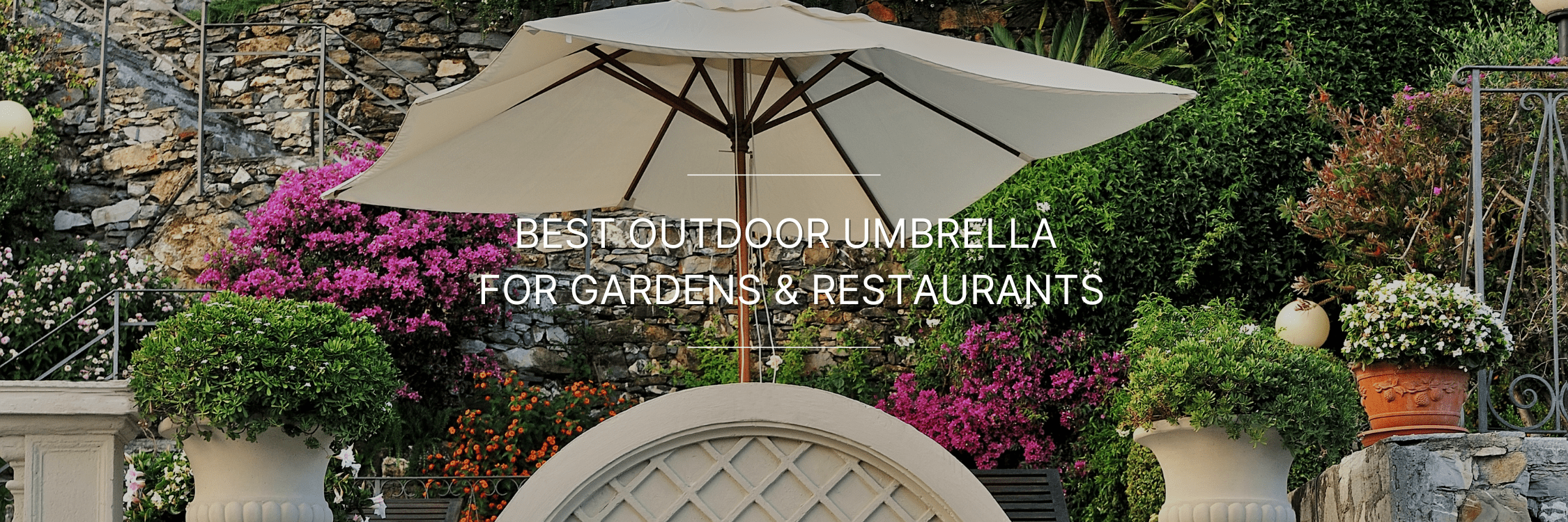 outdoor umbrella in background and text written on ijt "how to choose best outdoor umbrella for garden"