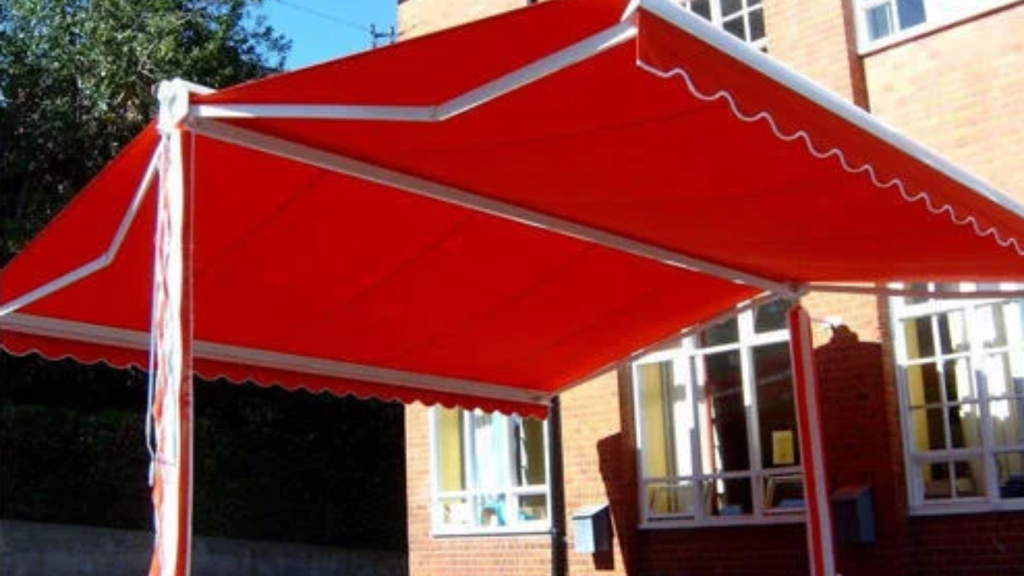 Red color carlton awning