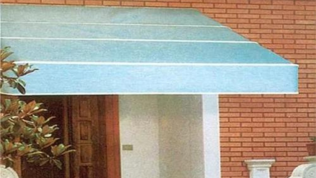 sky blue with white thin line parisian awning