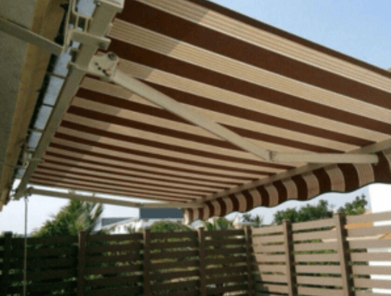 A Brown Horizon Awning in the Garden