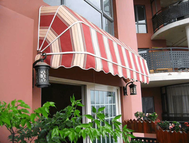 A Red Dutchcap Regular Awnings over the Door