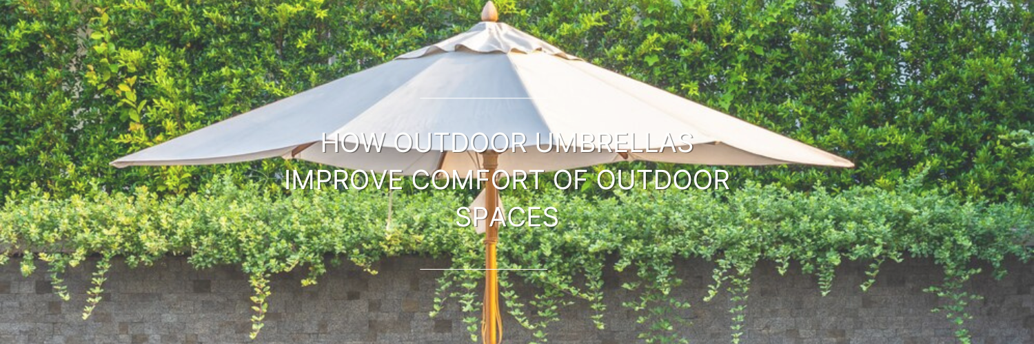 outdoor garden umbrella in a garden