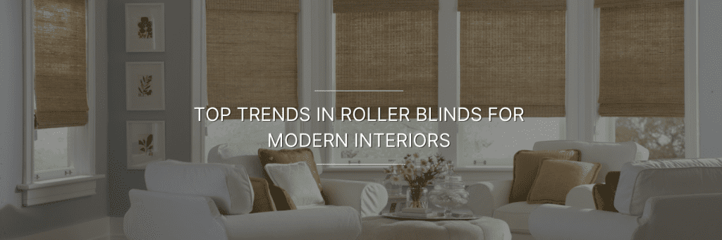 beige color roller blinds in a living room