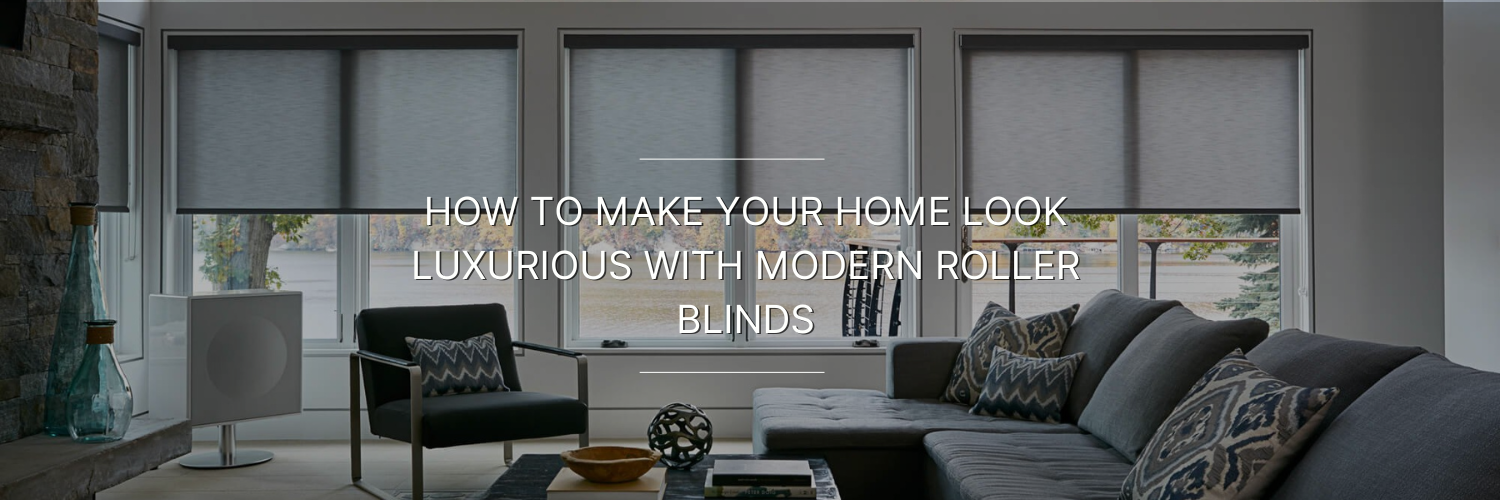 modern roller blinds in a living room