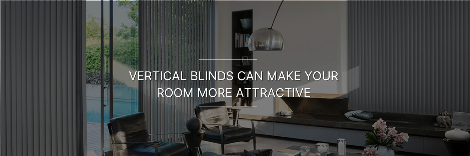 Vertical blinds in a living room