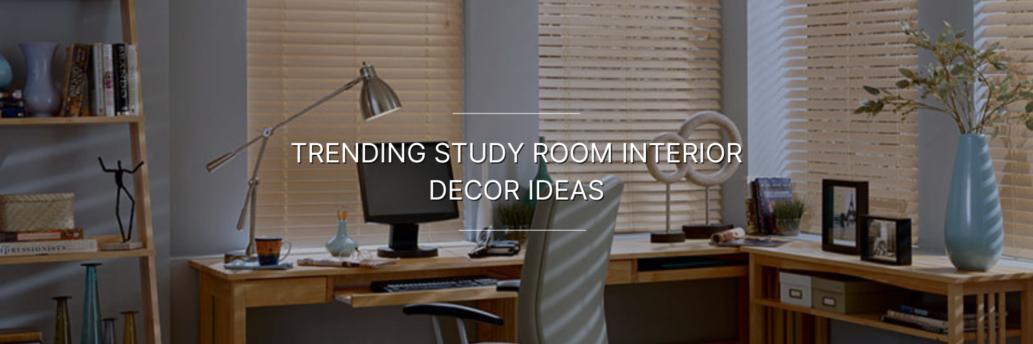 wooden venetian blinds in a office space room