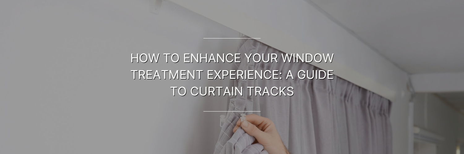 A person hanging curtains on a white ceiling mounted track,