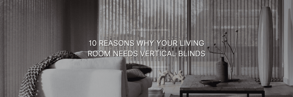 vertical blinds in a living room