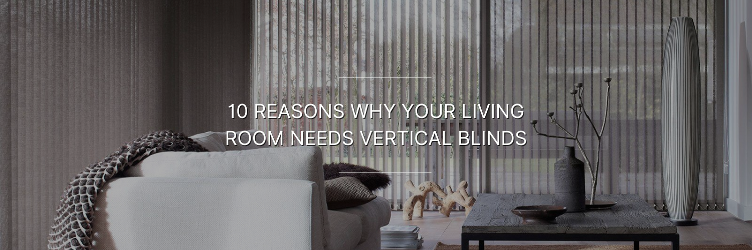 vertical blinds in a living room