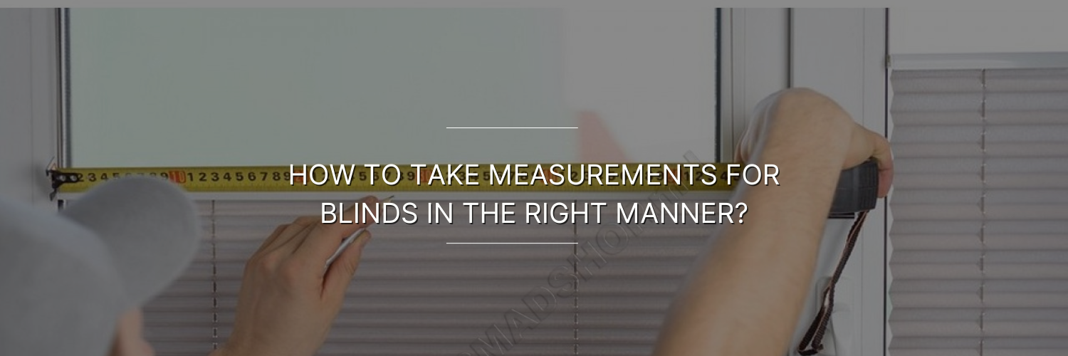 Person measuring window blinds with a tape measure, demonstrating how to take accurate measurements for blinds installation.