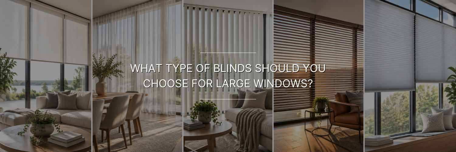 Five bright interiors featuring different blinds and window treatments in stylish, modern spaces.